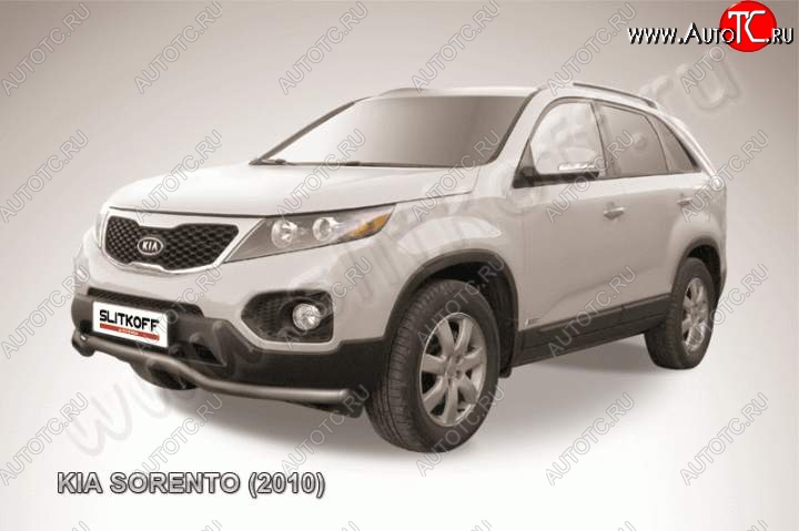 11 999 р. Защита переднего бампера из трубы d57 Slitkoff (волна) KIA Sorento XM дорестайлинг (2009-2012) (Цвет: серебристый)  с доставкой в г. Горно‑Алтайск