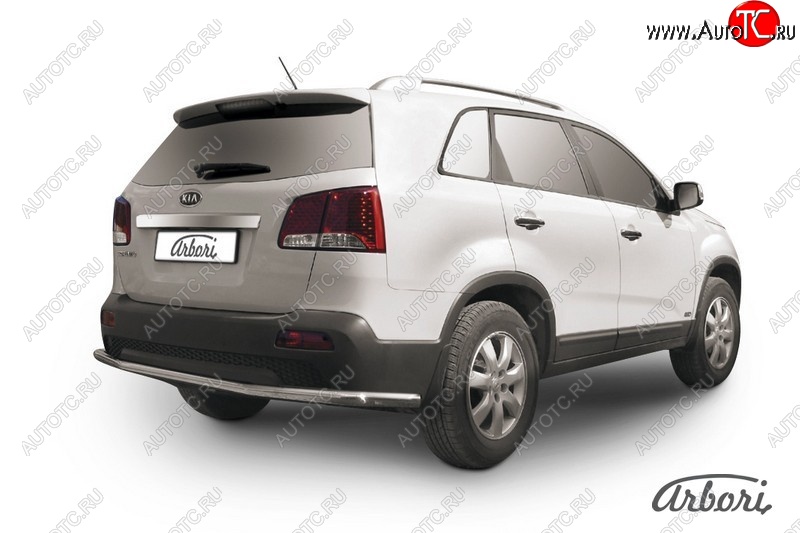 15 299 р. Защита заднего бампера Arbori (длинная, нержавейка, 1 труба d57 mm). KIA Sorento XM дорестайлинг (2009-2012)  с доставкой в г. Горно‑Алтайск