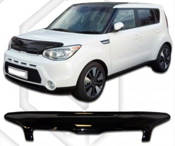 Дефлектор капота CA-Plastic KIA (КИА) Soul (Сол)  PS (2014-2016) PS дорестайлинг