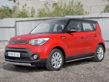 10 349 р. Защита переднего бампера (Ø75х42 мм, нержавейка) Russtal  KIA Soul  PS (2014-2016) дорестайлинг  с доставкой в г. Горно‑Алтайск. Увеличить фотографию 3