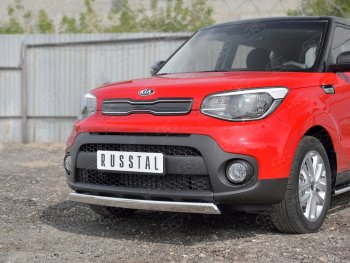 10 349 р. Защита переднего бампера (Ø75х42 мм, нержавейка) Russtal  KIA Soul  PS (2014-2016) дорестайлинг  с доставкой в г. Горно‑Алтайск. Увеличить фотографию 4