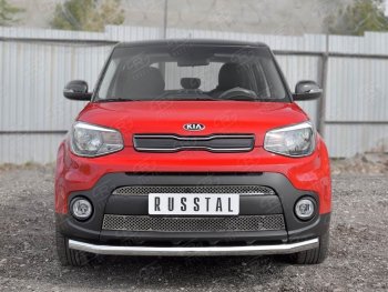 16 749 р. Одинарная защита переднего бампера диаметром 63 мм SLITKOFF  KIA Soul  PS (2014-2016) дорестайлинг  с доставкой в г. Горно‑Алтайск. Увеличить фотографию 2