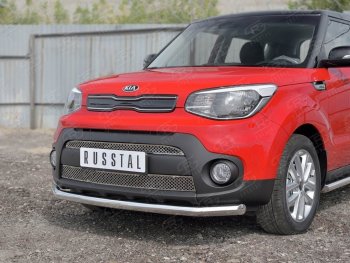 16 749 р. Одинарная защита переднего бампера диаметром 63 мм SLITKOFF  KIA Soul  PS (2014-2016) дорестайлинг  с доставкой в г. Горно‑Алтайск. Увеличить фотографию 3