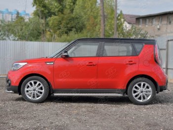 25 849 р. Широкая защита порогов с трубой диаметром 42 мм SLITKOFF v2 KIA Soul PS дорестайлинг (2014-2016)  с доставкой в г. Горно‑Алтайск. Увеличить фотографию 3