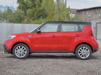 17 999 р. Защита порогов из круглой трубы диаметром 42 мм SLITKOFF v3 KIA Soul PS дорестайлинг (2014-2016)  с доставкой в г. Горно‑Алтайск. Увеличить фотографию 2