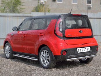 14 799 р. Одинарная защита заднего бампера из трубы диаметром 63 мм SLITKOFF KIA Soul PS дорестайлинг (2014-2016)  с доставкой в г. Горно‑Алтайск. Увеличить фотографию 2