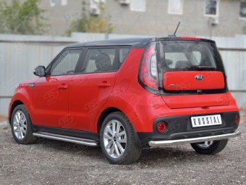 15 249 р. Одинарная защита заднего бампера из трубы диаметром 63 мм SLITKOFF KIA Soul PS дорестайлинг (2014-2016)  с доставкой в г. Горно‑Алтайск. Увеличить фотографию 2