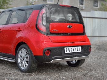 10 349 р. Защита заднего бампера (Ø75x42 мм, нержавейка) Russtal  KIA Soul  PS (2014-2016) дорестайлинг  с доставкой в г. Горно‑Алтайск. Увеличить фотографию 2