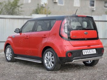 10 349 р. Защита заднего бампера (Ø75x42 мм, нержавейка) Russtal  KIA Soul  PS (2014-2016) дорестайлинг  с доставкой в г. Горно‑Алтайск. Увеличить фотографию 3