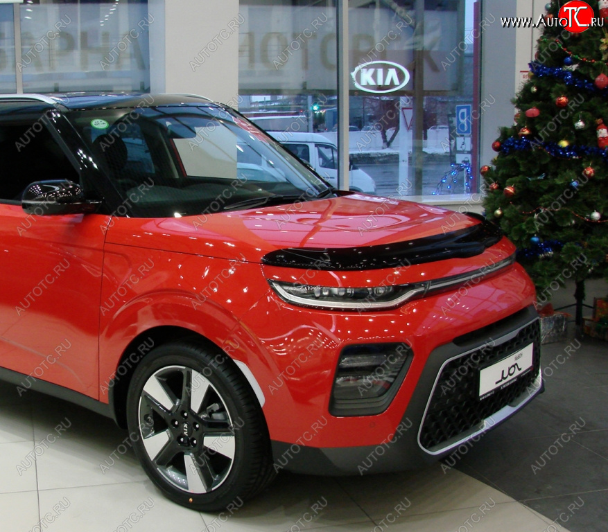 2 879 р. Дефлектор капота SIM KIA Soul SK3 (2018-2022)  с доставкой в г. Горно‑Алтайск