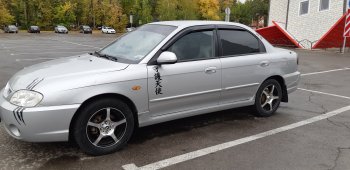 4 099 р. Пластиковые накладки на пороги SVS  KIA Spectra (2000-2009) (Неокрашенные)  с доставкой в г. Горно‑Алтайск. Увеличить фотографию 2