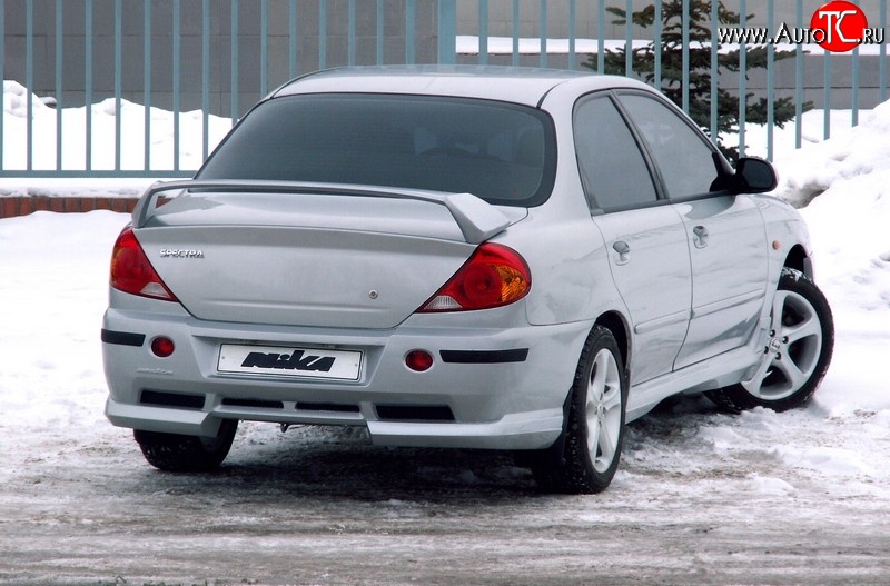 7 399 р. Задний бампер Nika Sport KIA Spectra (2000-2009) (Неокрашенный)  с доставкой в г. Горно‑Алтайск