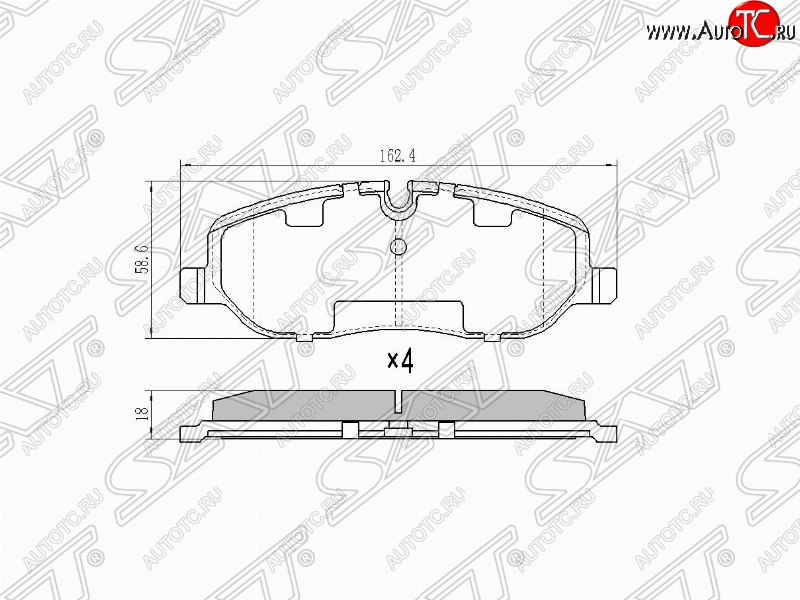 1 379 р. Колодки тормозные (передние) SAT  Land Rover Discovery  3 L319 - Range Rover Sport  1 L320  с доставкой в г. Горно‑Алтайск