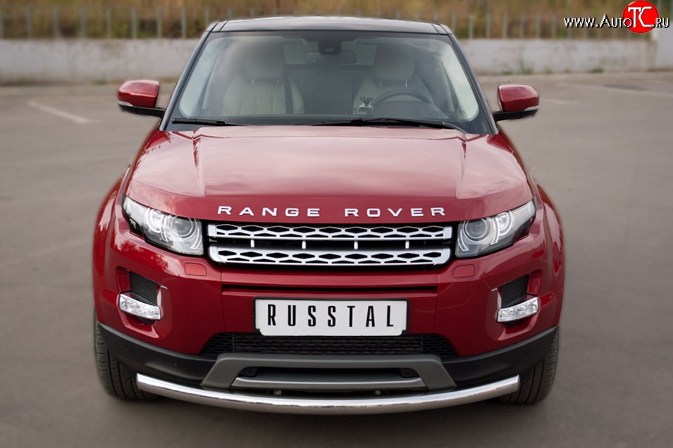 16 799 р. Одинарная защита переднего бампера диаметром 63 мм (Prestige u Pure) SLITKOFF Land Rover Range Rover Evoque 1 L538 дорестайлинг 5 дв. (2011-2015)  с доставкой в г. Горно‑Алтайск