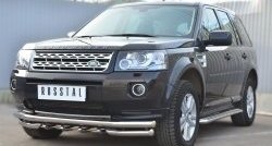 34 999 р. Защита переднего бампера (Ø63 мм с зубами, нержавейка) SLITKOFF Land Rover Freelander L359 1-ый рестайлинг (2010-2012)  с доставкой в г. Горно‑Алтайск. Увеличить фотографию 3