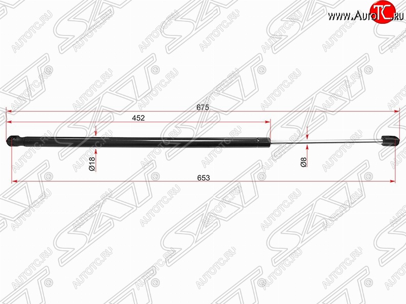 719 р. Правый упор крышки багажника SAT (газовый) Land Rover Range Rover Sport 1 L320 дорестайлинг (2005-2009)  с доставкой в г. Горно‑Алтайск