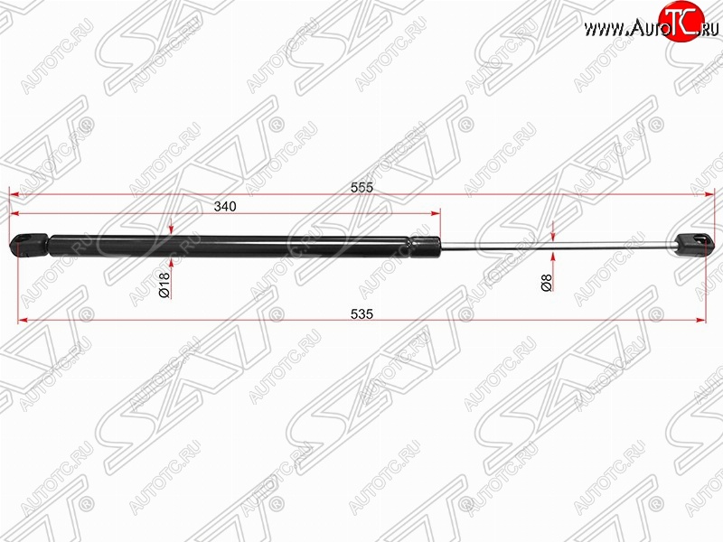 539 р. Упор крышки багажника SAT (газовый, LH=RH, на стекло)  Land Rover Range Rover Sport  1 L320 (2005-2013) дорестайлинг, рестайлинг  с доставкой в г. Горно‑Алтайск