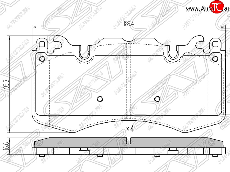 2 199 р. Колодки тормозные SAT (передние)  Land Rover Range Rover  3 L322 - Range Rover Sport ( 1 L320,  2 L494)  с доставкой в г. Горно‑Алтайск