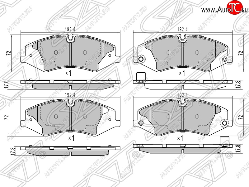 1 749 р. Колодки тормозные SAT (передние)  Land Rover Range Rover  3 L322 - Range Rover Sport ( 1 L320,  2 L494)  с доставкой в г. Горно‑Алтайск