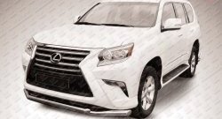 Двойная защита переднего бампера из труб диаметром 76 и 57 мм Slitkoff Lexus GX460 J150 1-ый рестайлинг (2013-2019)