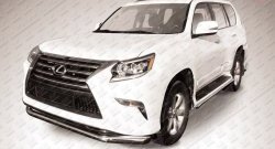 Одинарная защита переднего бампера диаметром 76 мм Slitkoff Lexus (Лексус) GX460 (джи)  J150 (2013-2022) J150 1-ый рестайлинг, 2-ой рестайлинг