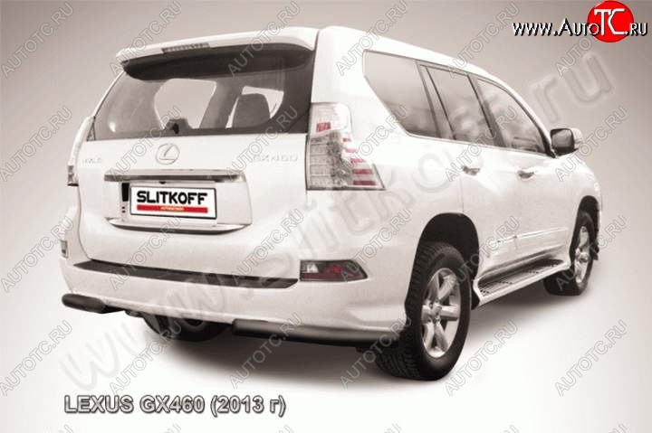 13 999 р. Защита заднего бампера из уголков d76 Slitkoff Lexus GX460 J150 1-ый рестайлинг (2013-2019) (Цвет: серебристый)  с доставкой в г. Горно‑Алтайск