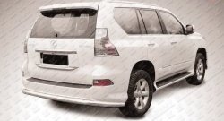 Защита заднего бампера из длинной трубы диаметром 76 мм Slitkoff Lexus GX460 J150 1-ый рестайлинг (2013-2019)