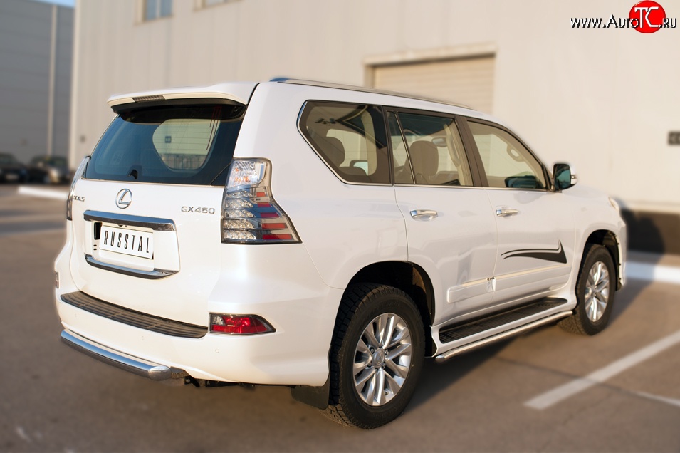 17 999 р. Защита заднего бампера (Ø76 мм, нержавейка) SLITKOFF Lexus GX460 J150 1-ый рестайлинг (2013-2019)  с доставкой в г. Горно‑Алтайск