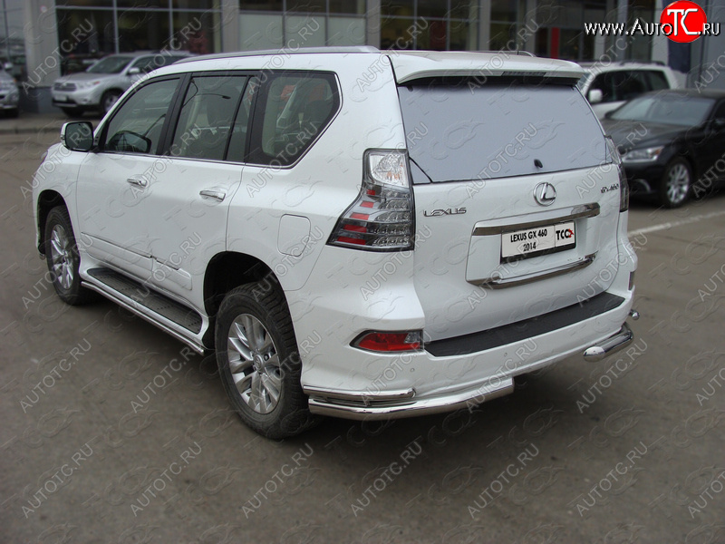 32 749 р. Защита заднего бампера (уголки двойные) ТСС 76,1/42 мм Lexus GX460 J150 1-ый рестайлинг (2013-2019)  с доставкой в г. Горно‑Алтайск