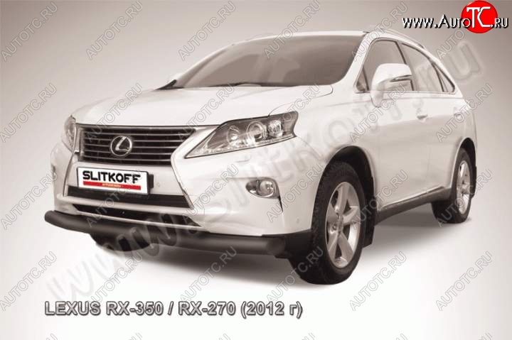 16 649 р. Защита переднего бампера из трубы d76 Slitkoff (дуга) Lexus RX 270 AL20 дорестайлинг (2015-2019) (Цвет: серебристый)  с доставкой в г. Горно‑Алтайск