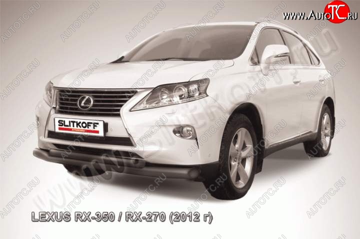 20 699 р. Защита переднего бампера из труб d76+57 Slitkoff Lexus RX 270 AL20 дорестайлинг (2015-2019) (Цвет: серебристый)  с доставкой в г. Горно‑Алтайск