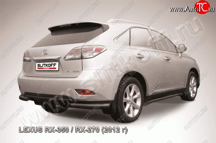 11 799 р. Защита заднего бампера из уголков d76 Slitkoff Lexus RX 270 AL20 дорестайлинг (2015-2019) (Цвет: серебристый)  с доставкой в г. Горно‑Алтайск