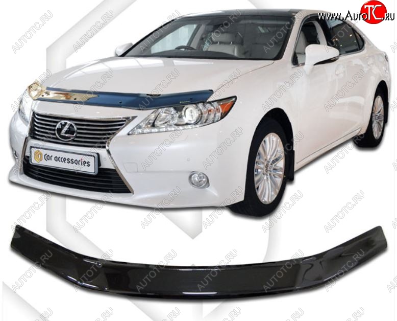 1 999 р. Дефлектор капота CA-Plastiс  Lexus ES250  XV60 (2012-2015) дорестайлинг (Classic черный, Без надписи)  с доставкой в г. Горно‑Алтайск