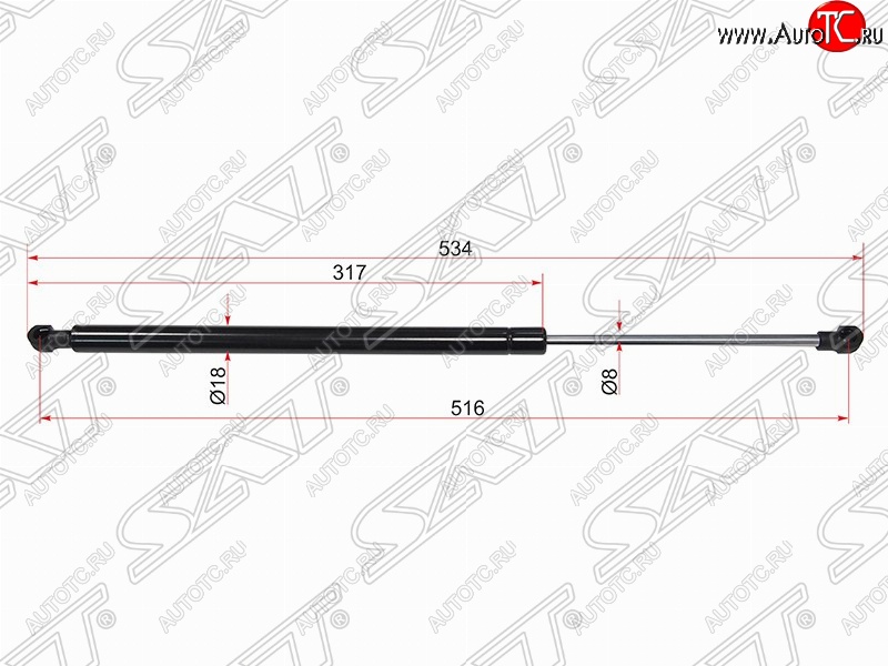 639 р. Упор капота SAT (газовый)  Lexus GS300  S190 (2005-2012) дорестайлинг, рестайлинг  с доставкой в г. Горно‑Алтайск