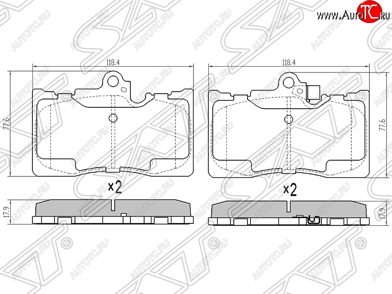 1 339 р. Колодки тормозные SAT (передние)  Lexus GS300  S190 (2005-2006) дорестайлинг  с доставкой в г. Горно‑Алтайск