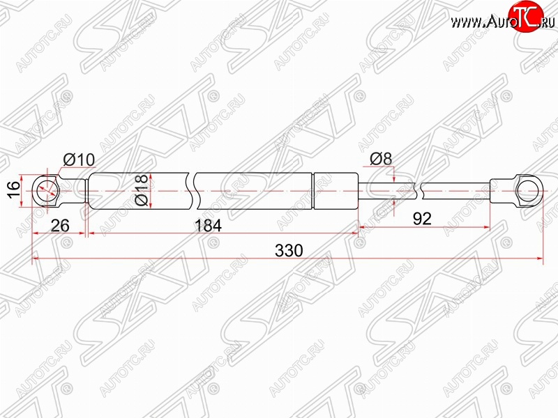 539 р. Упор крышки багажника SAT (газовый)  BMW 5 серия ( F11,  F10) (2009-2013), Lexus ES350  XV40 (2009-2012), Lexus GS350  L10 (2011-2016), Lexus GS450H  L10 (2011-2015), Lexus GX460  J150 (2013-2022)  с доставкой в г. Горно‑Алтайск