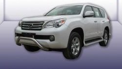 Усиленная низкая защита переднего бампера из трубы диаметром 76 мм Slitkoff Lexus GX460 J150 дорестайлинг (2009-2013)