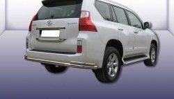 Двойная защита заднего бампера из трёх труб диаметром 76 и 42 мм Slitkoff Lexus GX460 J150 дорестайлинг (2009-2013)