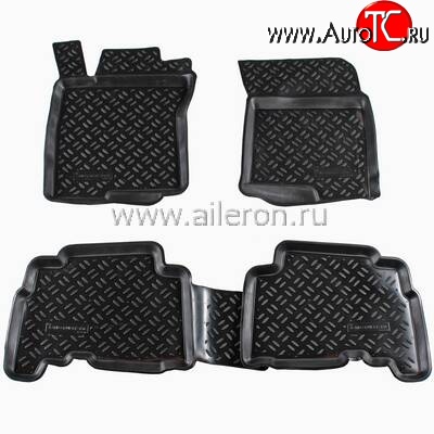 1 789 р. Коврики в салон Aileron 4 шт. (полиуретан) Toyota Land Cruiser Prado J150 дорестайлинг (2009-2013)  с доставкой в г. Горно‑Алтайск