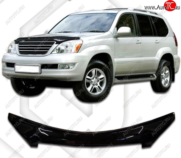 2 399 р. Дефлектор капота CA-Plastiс  Lexus GX470  J120 (2002-2007) дорестайлинг (Classic черный, Без надписи)  с доставкой в г. Горно‑Алтайск