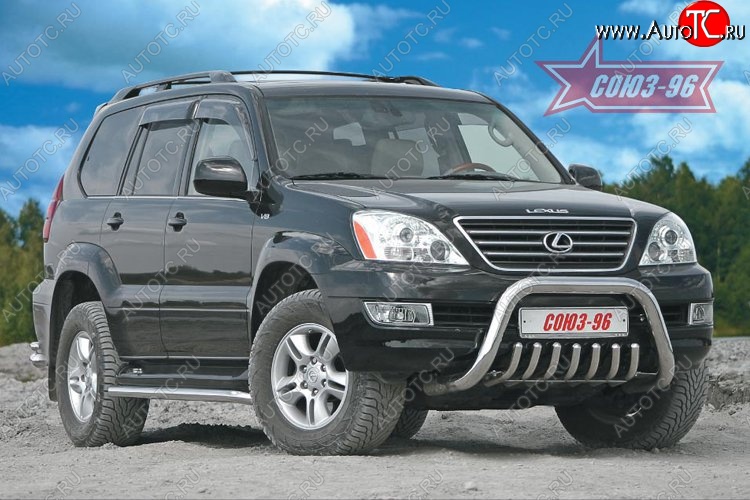 41 354 р. Защита переднего бампера Souz-96 (d76) Lexus GX470 J120 дорестайлинг (2002-2007)  с доставкой в г. Горно‑Алтайск