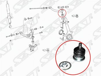 739 р. Шаровая опора верхнего рычага SAT Toyota 4Runner N280 дорестайлинг (2009-2013)  с доставкой в г. Горно‑Алтайск. Увеличить фотографию 2