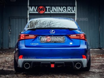 16 499 р. Диффузор заднего бампера MV tuning (со стоп сигналом и килями)  Lexus IS250  XE30 седан (2013-2016) дорестайлинг (Неокрашенный)  с доставкой в г. Горно‑Алтайск. Увеличить фотографию 3