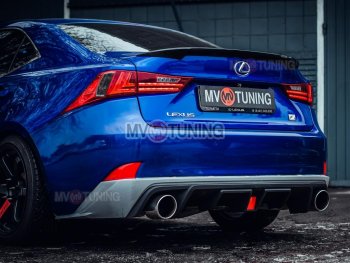 16 499 р. Диффузор заднего бампера MV tuning (со стоп сигналом и килями)  Lexus IS250  XE30 седан (2013-2016) дорестайлинг (Неокрашенный)  с доставкой в г. Горно‑Алтайск. Увеличить фотографию 4