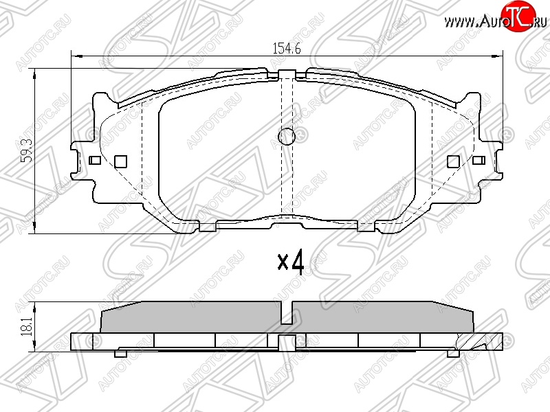 1 399 р. Колодки тормозные SAT (передние)  Lexus IS250 ( XE20,  XE30 седан) - IS350  XE20  с доставкой в г. Горно‑Алтайск