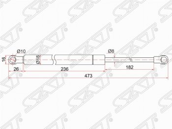 599 р. Упор капота SAT (газовый) Lexus IS250 XE20 седан дорестайлинг (2005-2013)  с доставкой в г. Горно‑Алтайск. Увеличить фотографию 1