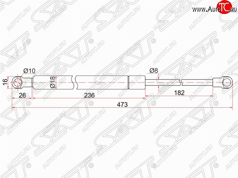 599 р. Упор капота SAT (газовый)  Lexus IS250  XE20 - IS350  XE20  с доставкой в г. Горно‑Алтайск