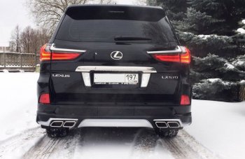 22 699 р. Накладка заднего бампера Автократ (без глушителя) Lexus LX450d J200 2-ой рестайлинг (2015-2022) (Неокрашенная)  с доставкой в г. Горно‑Алтайск. Увеличить фотографию 3