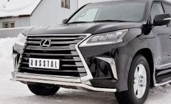 20 199 р. Защита переднего бампера (2 трубы Ø42 мм, нержавейка) Petroil Tuning  Lexus LX450d  J200 (2015-2022) 2-ой рестайлинг  с доставкой в г. Горно‑Алтайск. Увеличить фотографию 4