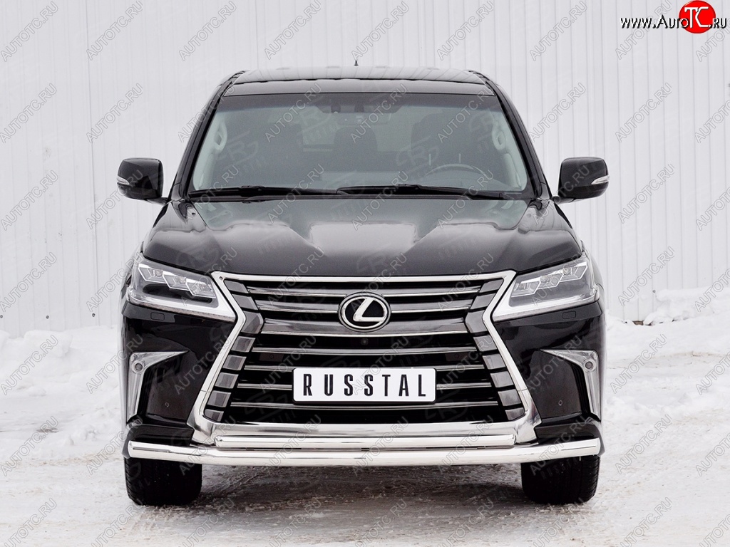 20 999 р. Защита переднего бампера (2 трубыØ63 и 42 мм, нержавейка) SLITKOFF  Lexus LX450d  J200 (2015-2022) 2-ой рестайлинг  с доставкой в г. Горно‑Алтайск